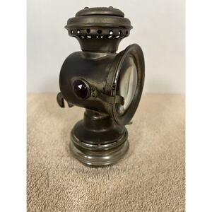 1899 SOLAR BADGER Brass Auto Motorcycle Bicycle Light Lamp Lantern Red X2